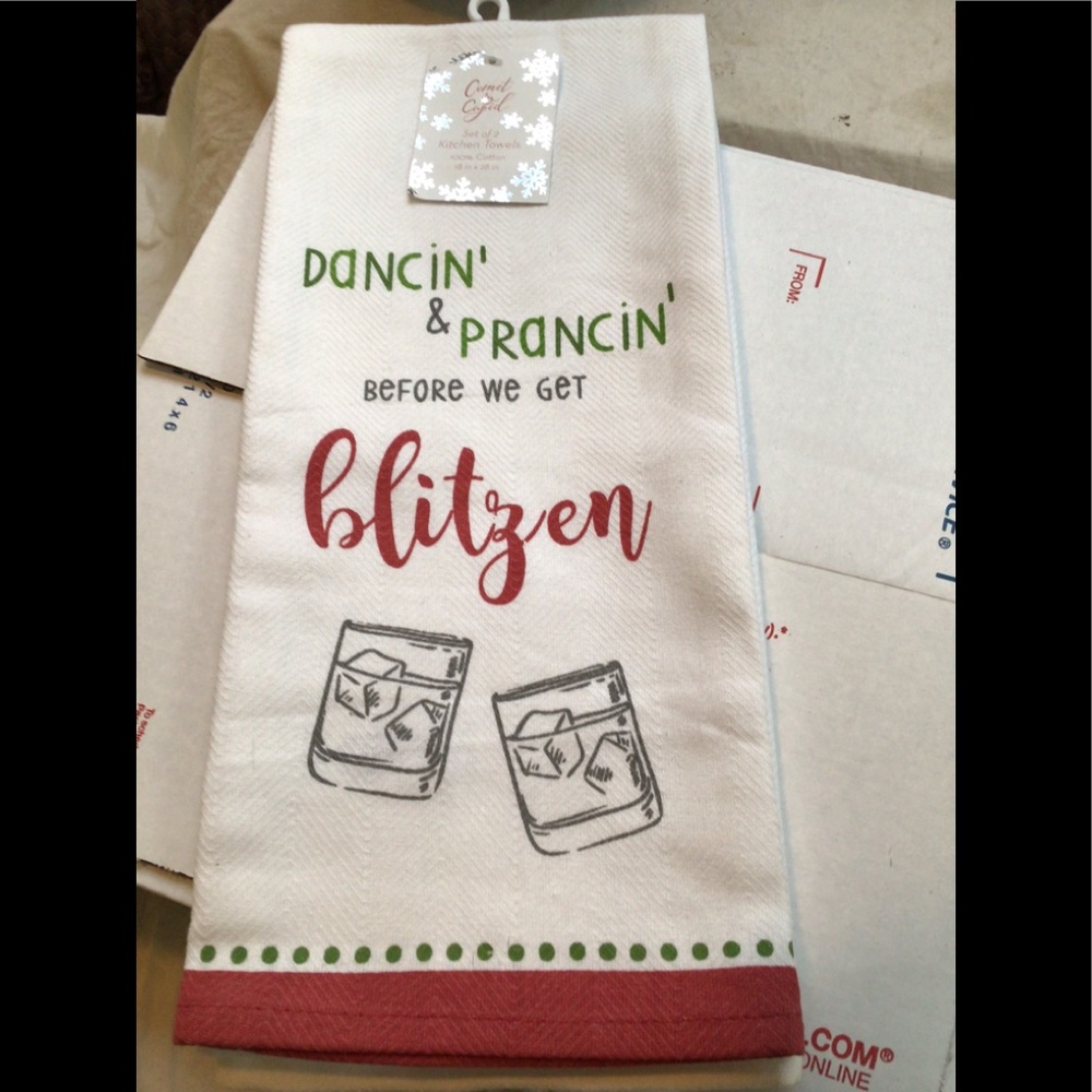 Comet & Cupid set of 2 heavy cotton kitchen towels